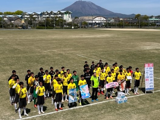 令和4年4月5日（火曜日）スポーツ合宿（鹿児島実業高校サッカー部）歓迎セレモニー1